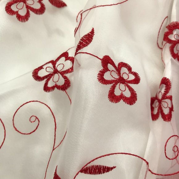 Bonnie Jean, Girls Red Flower Dress, Age 4 (4T) - Picture 3 of 9